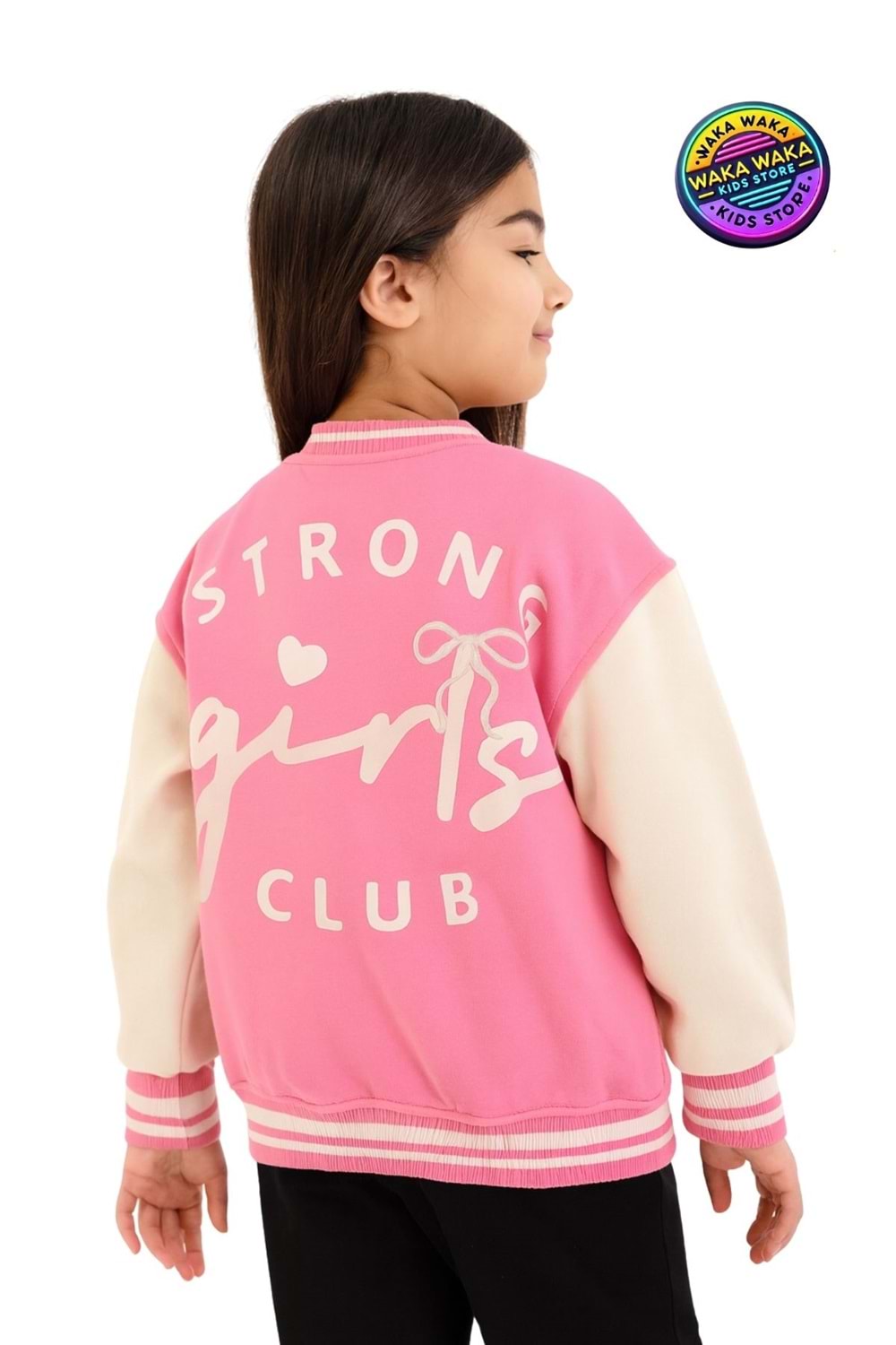 Kız Çocuk 94 Nakışlı Strong Girls Club Kolej Hırka