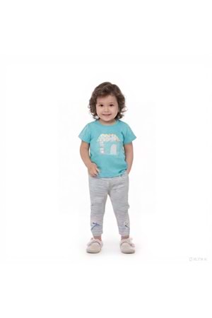 Ev Aplikeli Turkuaz Bebek Takım (2 Parça)