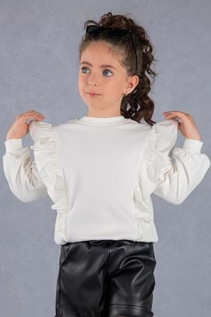 Hopi Kids Çocuk Kız Tek Sweat - Ekru - 4-5 YAŞ