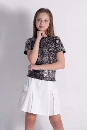 Varak Baskılı Kız Body - 9-10 YAŞ