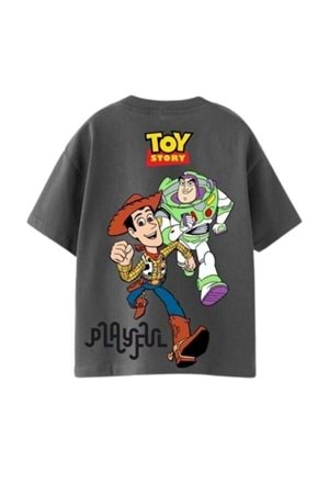 Woody Buzz Lightyear Baskılı Bisiklet Yaka Alt Üst Takım - Füme - 24-36 AY