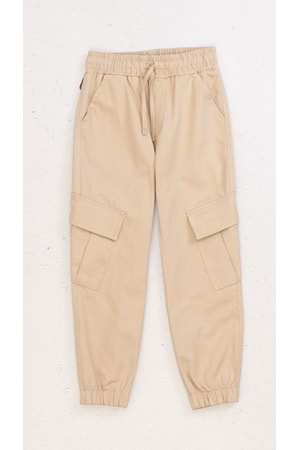 Kargo Cepli Gabardin Erkek Pantolon - Bej - 5-6 YAŞ