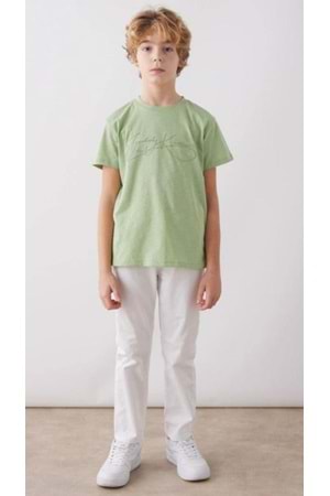 Bisiklet Yaka Yazı Baskılı Erkek T-shirt