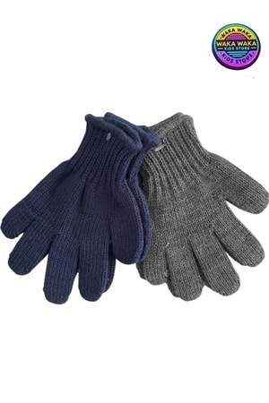Unisex Triko Çocuk Eldiven 2’li Set – Sıcak Tutucu Kışlık Örgü Eldiven