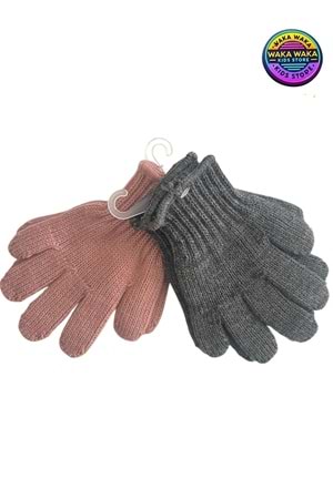 Unisex Triko Çocuk Eldiven 2’li Set – Sıcak Tutucu Kışlık Örgü Eldiven