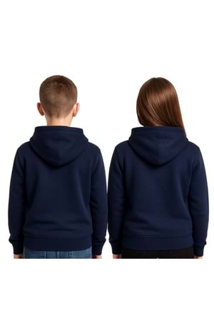 Unisex Çocuk Kapüşonlu Sweatshirt – Siyah & Lacivert