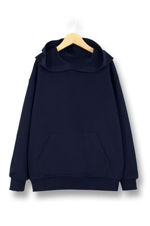 Unisex Çocuk Kapüşonlu Sweatshirt – Siyah & Lacivert