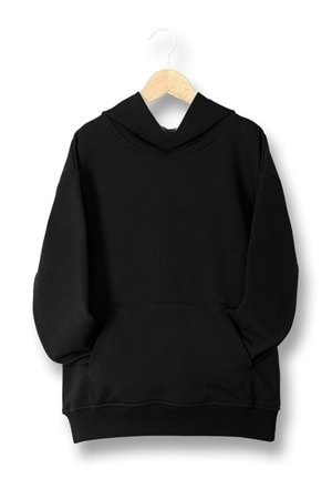 Unisex Çocuk Kapüşonlu Sweatshirt – Siyah & Lacivert