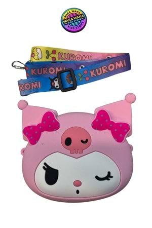 Kuromi Desenli Çocuk Omuz Çantası | Sevimli Renkli Askılı Mini Çanta