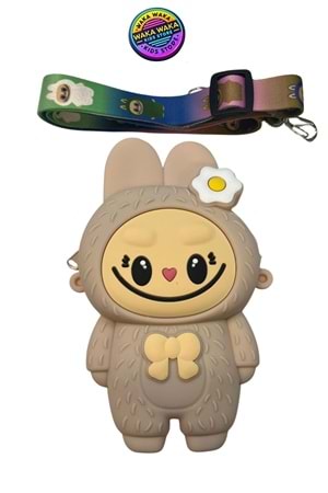 Çocuk Silikon Crossbody Çanta | Sevimli Karakter Omuz Çantası + Askı | Renk Seçenekli