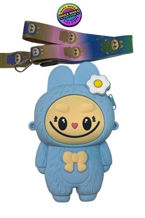 Çocuk Silikon Crossbody Çanta | Sevimli Karakter Omuz Çantası + Askı | Renk Seçenekli