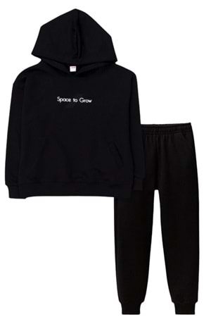 Erkek Çocuk Kapüşonlu Sweatshirt ve Eşofman Altı Takım – Space to Grow Baskılı,