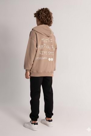 Erkek Çocuk Kapüşonlu Sweatshirt ve Eşofman Altı Takımı