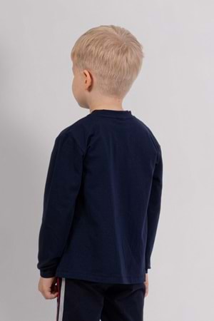 Erkek Çocuk Gri ATH Baskılı Uzun Kollu Sweatshirt