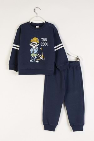 Erkek Çocuk Eşofman Takımı “Too Cool” Baskılı Sweatshirt & Alt