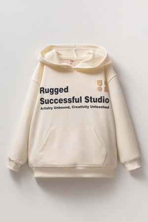 Erkek Çocuk Kapüşonlu Sweatshirt – Baskılı Rahat Kesim