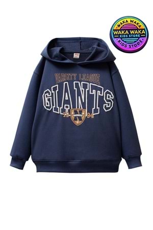 Erkek Çocuk Lacivert Varsity League Giants Baskılı Kapüşonlu Sweatshirt