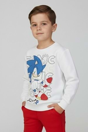 Erkek Çocuk Sonic Baskılı Renkli Eşofman Takımı