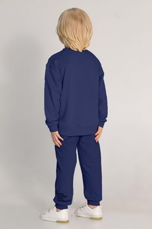 Erkek Çocuk Baskılı Eşofman Takımı – Uzun Kollu Sweatshirt ve Jogger Alt