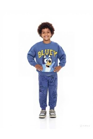 Bluey Aplikeli Karakter Baskılı Erkek Çocuk Eşofman Takım