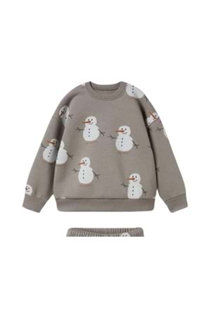 Kardan Adam Baskılı Erkek Çocuk Eşofman Takım