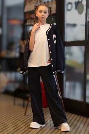 Kız Çocuk Beyaz Oversize Basic Tişört