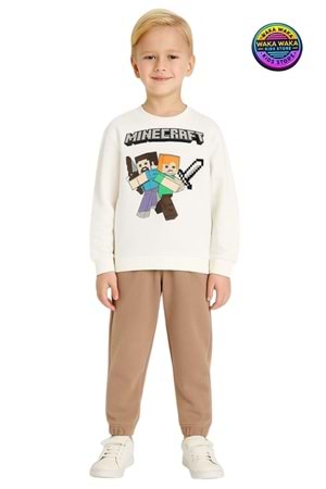 Minecraft Baskılı Erkek Çocuk Eşofman Takımı