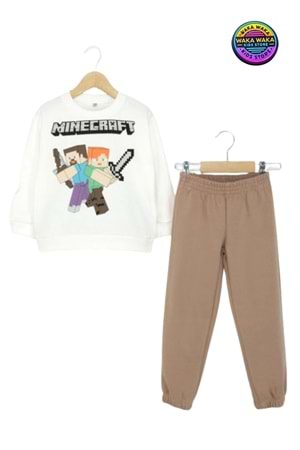 Minecraft Baskılı Erkek Çocuk Eşofman Takımı
