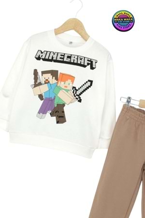 Minecraft Baskılı Erkek Çocuk Eşofman Takımı
