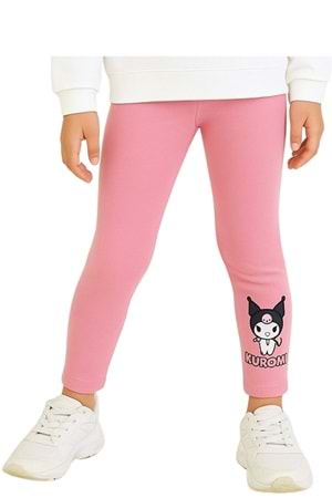 Kız Çocuk Kuromi Baskılı Sweatshirt Renkli Tayt Kombini