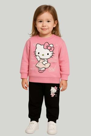 Kız Bebek Hello Kitty Baskılı Pembe Eşofman Takımı