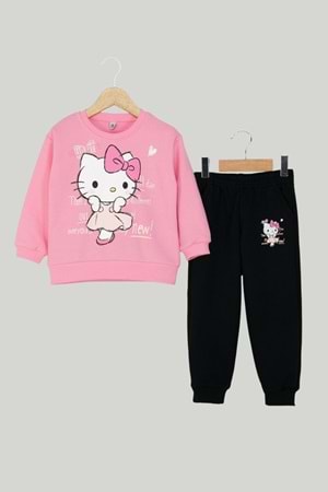 Kız Bebek Hello Kitty Baskılı Pembe Eşofman Takımı