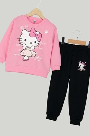 Kız Bebek Hello Kitty Baskılı Pembe Eşofman Takımı