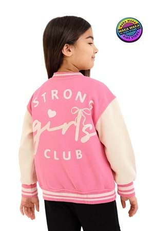 Kız Çocuk 94 Nakışlı Strong Girls Club Kolej Hırka