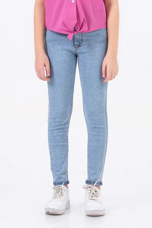 Açık Mavi Skinny Fit Kız Çocuk Kot Pantolon