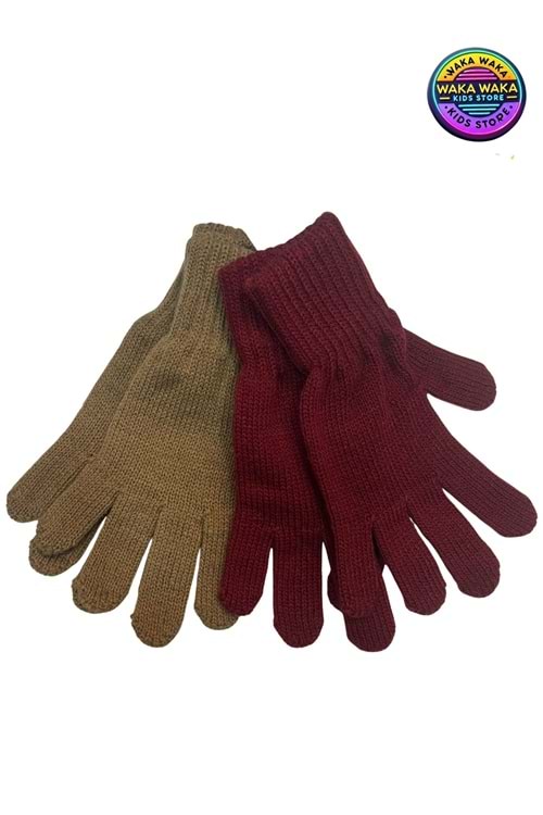 Unisex Çocuk Triko Eldiven 2’li Set – Sıcak Tutucu, Esnek Kışlık Eldiven