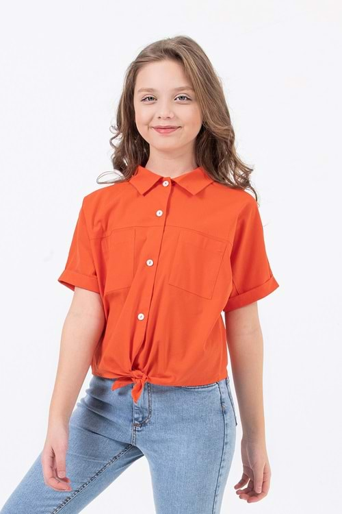 Çocuk Kız Tek Gömlek D Hopi Kids - Oranj - 13-14 YAŞ