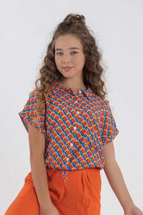 Çocuk Kız Gömlek D Hopi Kids - Oranj - 10-11 YAŞ