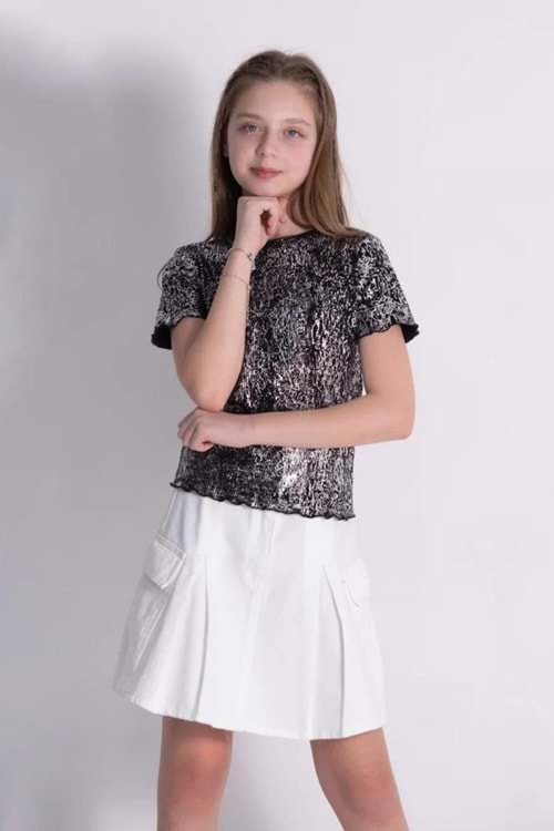 Varak Baskılı Kız Body - 9-10 YAŞ