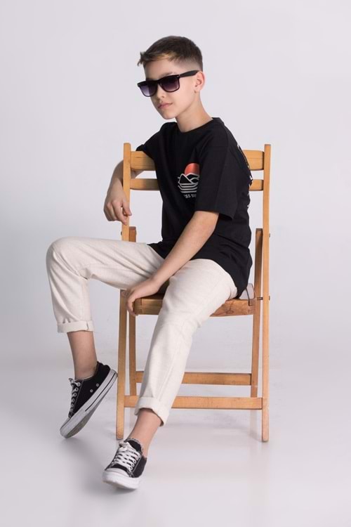 Bisiklet Yaka Summer Baskılı Pantolon Tşört Alt Üst Takım - 9-10 YAŞ