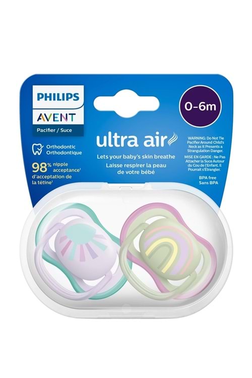 Philips Avent Ultra Air Ortodontik Emzik 0-6 Ay, 2'li Paket Scf085-59