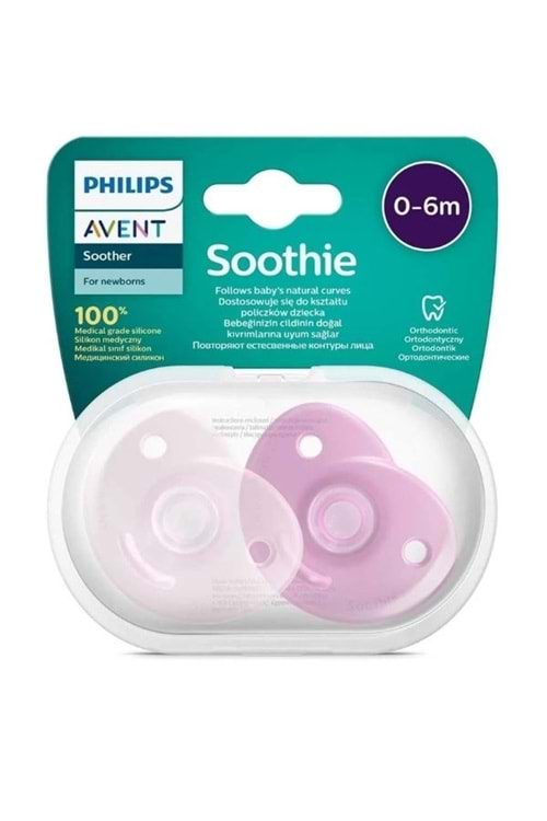 Philips Avent Soothie Ortodontik Saklama Kutulu 2li Emzik 0-6 Ay