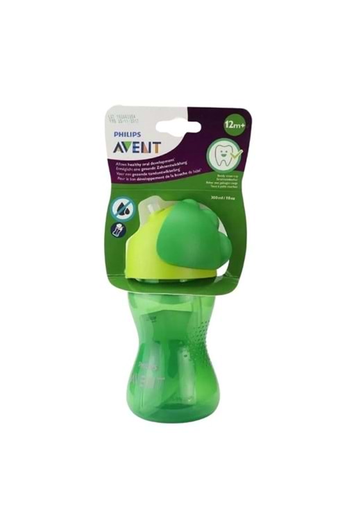 Philips Avent Yeni Desenli Pipetli Bardak 12Ay 300ML - Scf79801 - Yeşil