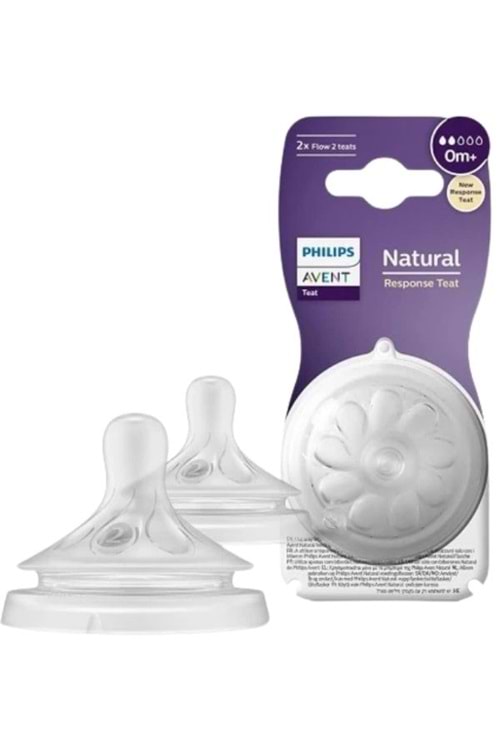 Philips Avent Natural Response 2'li Biberon Emziği, 2 Numara, 0 Ay, SCY962-02