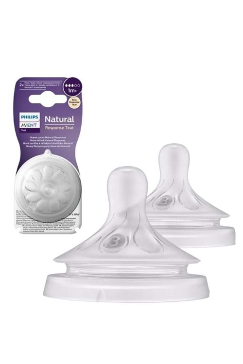 Philips Avent Doğal Tepkili 2'li Biberon Emziği 3 Numara 1 Ay