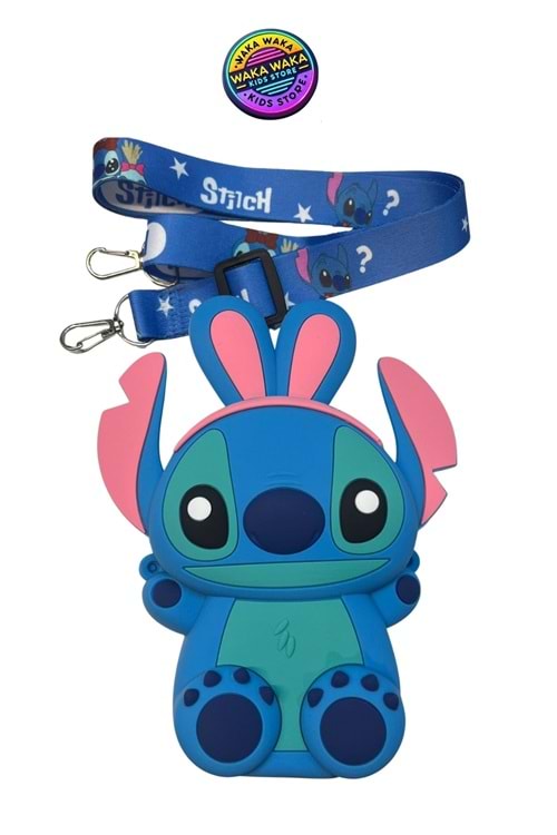 Sevimli Silikon Omuz Askılı Mini Çanta Pembe Mavi