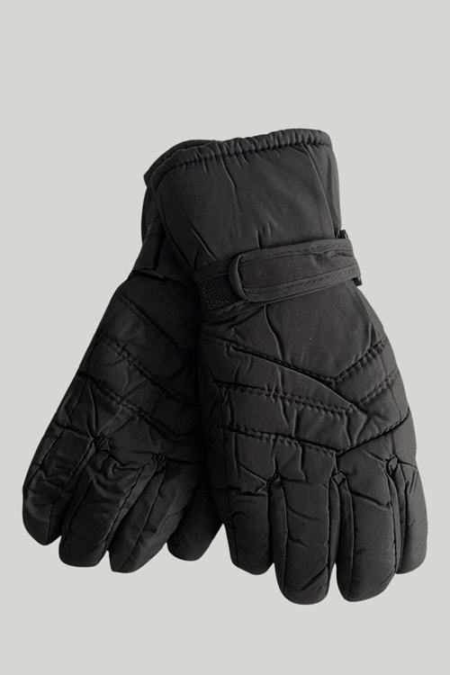 Unisex Su Geçirmez Kışlık Siyah Termal Eldiven