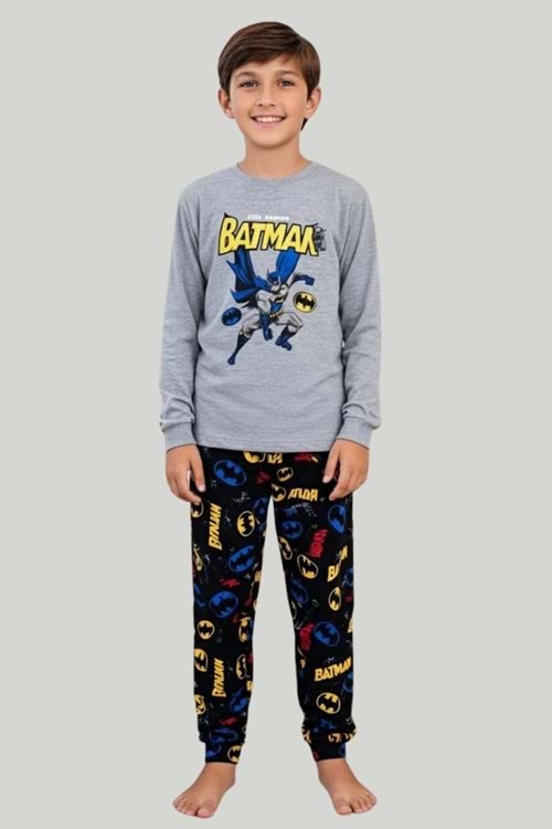 Batman Uzun Kollu Erkek Çocuk Pijama Takımı