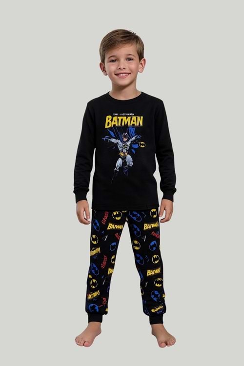 Batman Uzun Kollu Erkek Çocuk Pijama Takımı