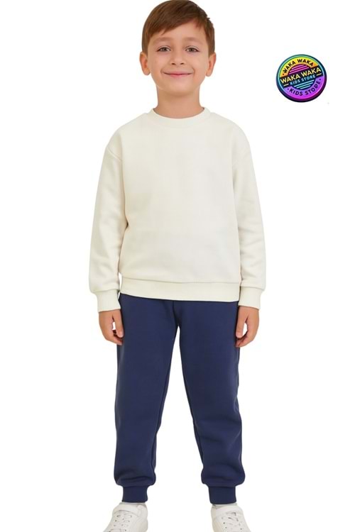 Unisex Çocuk Basic Renkli Eşofman Altı Pamuklu Rahat Kesim Jogger Model
